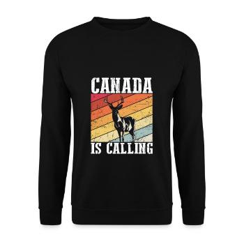 Canada is Calling - Urlaub in Kanada Spruch Auswan - Unisex Pullover - Schwarz - Vorne - Alina (178cm) & Michal (187cm)