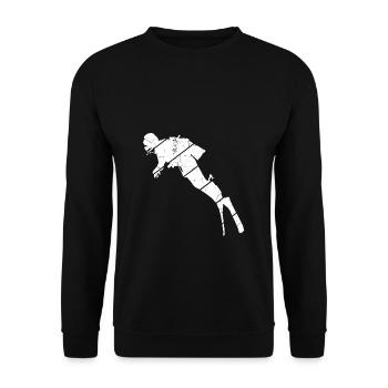 Vintage Taucher Ocean Diver Tauchsport Geschenk - Unisex Pullover - Schwarz - Vorne - Alina (178cm) & Michal (187cm)