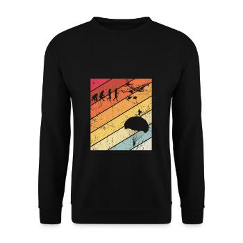 Fallschirmspringer Evolution Fallschirm Extremspor - Unisex Pullover - Schwarz - Vorne - Alina (178cm) & Michal (187cm)