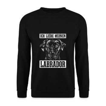 Labrador Hund Hundebesitzer Ich liebe meinen Labra - Unisex Pullover - Schwarz - Vorne - Alina (178cm) & Michal (187cm)