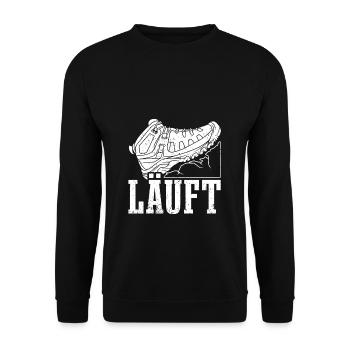Läuft Wanderschuhe für Wanderer Wandern - Unisex Pullover - Schwarz - Vorne - Alina (178cm) & Michal (187cm)