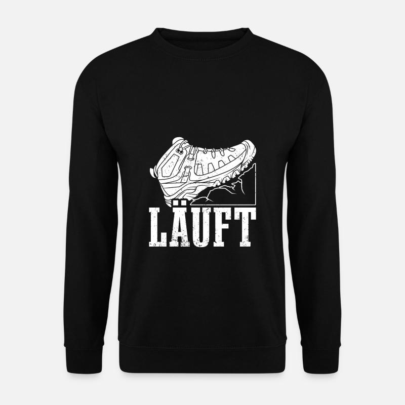 Läuft Wanderschuhe für Wanderer Wandern - Unisex Pullover - Schwarz