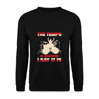 Drummer Gift Drummer Saying Drums - Unisex Sweatshirt - black - Front - Alina (178cm) & Michal (187cm)