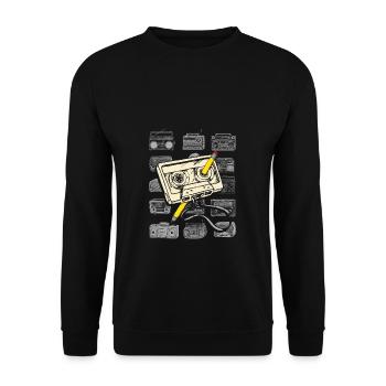 Cassette Pencil Vintage Gift 80s 90s Radio - Unisex Sweatshirt - black - Front - Alina (178cm) & Michal (187cm)