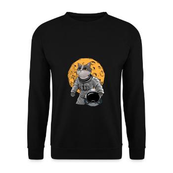 Cat Astronaute Espace cadeau Espace Chat - Sweat-shirt Unisexe - noir - Devant - Alina (178cm) & Michal (187cm)