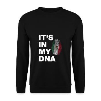 It's In My DNA Mexikaner Geschenk Mexiko Flagge - Unisex Pullover - Schwarz - Vorne - Alina (178cm) & Michal (187cm)