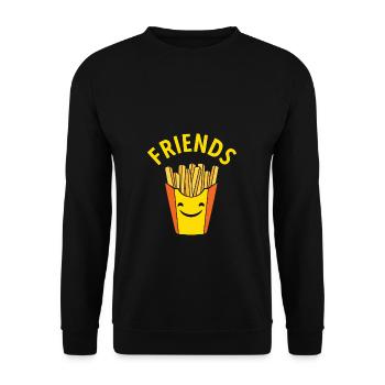 Pommes Frites Pommes Geschenk Pommes Fritten Spruc - Unisex Pullover - Schwarz - Vorne - Alina (178cm) & Michal (187cm)