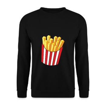 Pommes Frites Pommes Liebhaber Pommes Fritten Spru - Unisex Pullover - Schwarz - Vorne - Alina (178cm) & Michal (187cm)