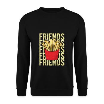 Pommes Frites Pommes Liebhaber Pommes Fritten Gesc - Unisex Pullover - Schwarz - Vorne - Alina (178cm) & Michal (187cm)