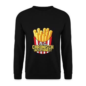 Pommes Frites Pommes Liebhaber Pommes Fritten Gesc - Unisex Pullover - Schwarz - Vorne - Alina (178cm) & Michal (187cm)