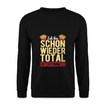 Pommes Frites Pommes Liebhaber Pommes Fritten Gesc - Unisex Pullover - Schwarz - Vorne - Alina (178cm) & Michal (187cm)