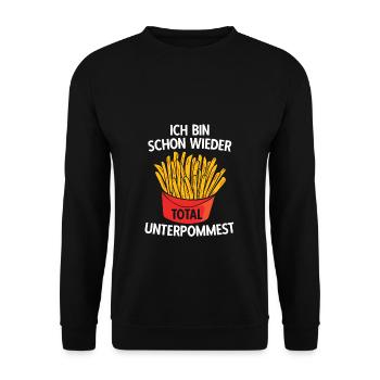 Pommes Frites Pommes Liebhaber Fast Food Pommes Ge - Unisex Pullover - Schwarz - Vorne - Alina (178cm) & Michal (187cm)