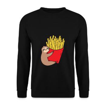Pommes Frites Pommes Geschenk Pommes Fritten Spruc - Unisex Pullover - Schwarz - Vorne - Alina (178cm) & Michal (187cm)