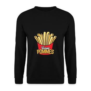 Pommes Frites Pommes Liebhaber Fast Food Pommes Ge - Unisex Pullover - Schwarz - Vorne - Alina (178cm) & Michal (187cm)