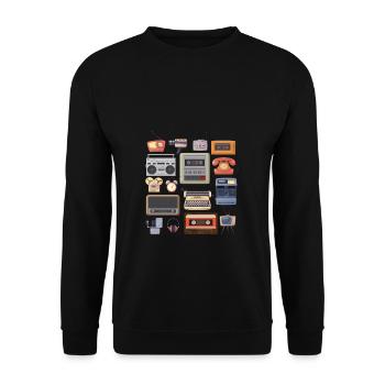 Vintage Collection Cassette Radio 80s 90s Cadeau - Sweat-shirt Unisexe - noir - Devant - Alina (178cm) & Michal (187cm)
