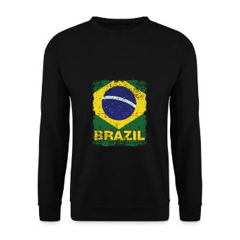 Brazilian flag Brazilian Brazil - Unisex Sweatshirt - black - Front - Alina (178cm) & Michal (187cm)