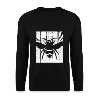 Vintage Bienen Flüsterer Bee Imker Biene Imkerei M - Unisex Pullover - Schwarz - Vorne - Alina (178cm) & Michal (187cm)