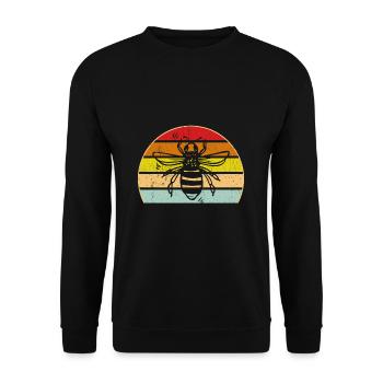 Vintage Bienen Flüsterer Bee Imker Biene Imkerei M - Unisex Pullover - Schwarz - Vorne - Alina (178cm) & Michal (187cm)