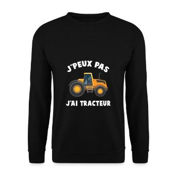 Tracteur Fermier Cadeau Agriculteur Agriculture - Unisex Sweatshirt - black - Front - Alina (178cm) & Michal (187cm)