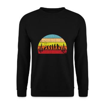 Evolution Imker Shirt - Geschenk Bienenzüchter Imk - Unisex Pullover - Schwarz - Vorne - Alina (178cm) & Michal (187cm)