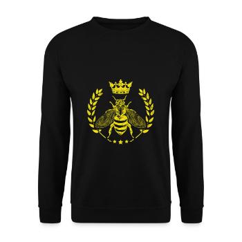 Bienenkönigin Geschenk für Hobby Imker Bienenvolk - Unisex Pullover - Schwarz - Vorne - Alina (178cm) & Michal (187cm)