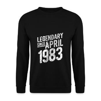 Retro 40th Birthday Gift Legendary Since April 198 - Unisex Pullover - Schwarz - Vorne - Alina (178cm) & Michal (187cm)