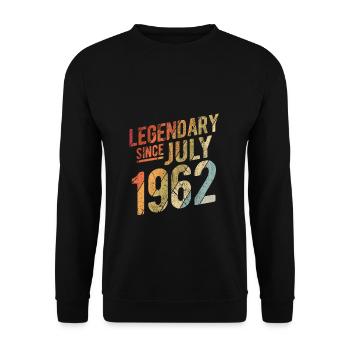 60th Birthday Gift Legendary Since July 1962 60 Ye - Unisex Pullover - Schwarz - Vorne - Alina (178cm) & Michal (187cm)