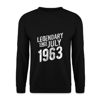 60th Birthday Gift Legendary Since July 1963 60 Ye - Unisex Pullover - Schwarz - Vorne - Alina (178cm) & Michal (187cm)
