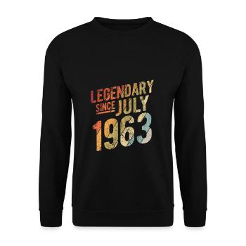 60th Birthday Gift Legendary Since July 1963 60 Ye - Unisex Pullover - Schwarz - Vorne - Alina (178cm) & Michal (187cm)