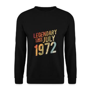 50th Birthday Gift Legendary Since July 1972 50 Ye - Unisex Pullover - Schwarz - Vorne - Alina (178cm) & Michal (187cm)