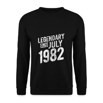 40th Birthday Gift Legendary Since July 1982 40 Ye - Unisex Pullover - Schwarz - Vorne - Alina (178cm) & Michal (187cm)