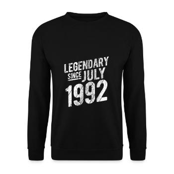 30th Birthday Gift Legendary Since July 1992 30 Ye - Unisex Pullover - Schwarz - Vorne - Alina (178cm) & Michal (187cm)