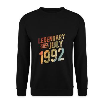 30th Birthday Gift Legendary Since July 1992 30 Ye - Unisex Pullover - Schwarz - Vorne - Alina (178cm) & Michal (187cm)