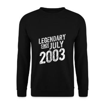 20th Birthday Gift Legendary Since July 2003 20 Ye - Unisex Pullover - Schwarz - Vorne - Alina (178cm) & Michal (187cm)