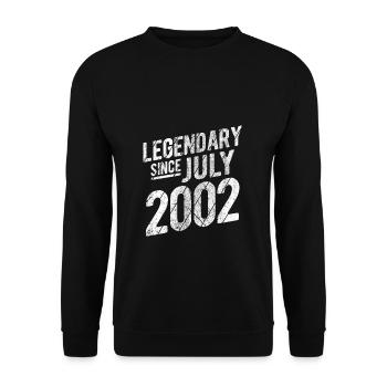 20th Birthday Gift Legendary Since July 2002 20 Ye - Unisex Pullover - Schwarz - Vorne - Alina (178cm) & Michal (187cm)