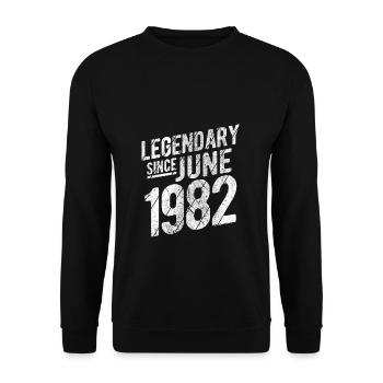 40th Birthday Gift Legendary Since June 1982 40 Ye - Unisex Pullover - Schwarz - Vorne - Alina (178cm) & Michal (187cm)