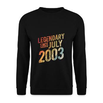 20th Birthday Gift Legendary Since July 2003 20 Ye - Unisex Pullover - Schwarz - Vorne - Alina (178cm) & Michal (187cm)