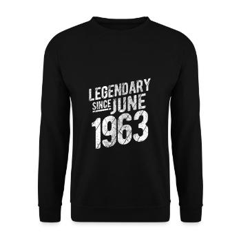 60th Birthday Gift Legendary Since June 1963 60 Ye - Unisex Pullover - Schwarz - Vorne - Alina (178cm) & Michal (187cm)