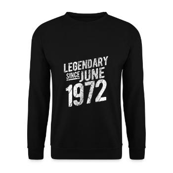 50th Birthday Gift Legendary Since June 1972 50 Ye - Unisex Pullover - Schwarz - Vorne - Alina (178cm) & Michal (187cm)