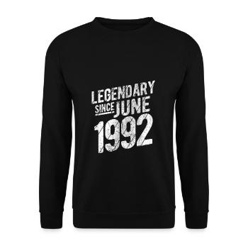 30th Birthday Gift Legendary Since June 1992 30 Ye - Unisex Pullover - Schwarz - Vorne - Alina (178cm) & Michal (187cm)