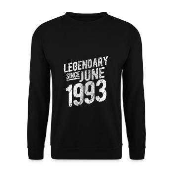 30th Birthday Gift Legendary Since June 1993 30 Ye - Unisex Pullover - Schwarz - Vorne - Alina (178cm) & Michal (187cm)