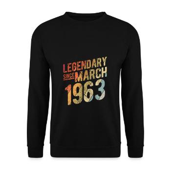 60th Birthday Gift Legendary Since March 1963 60 Y - Unisex Pullover - Schwarz - Vorne - Alina (178cm) & Michal (187cm)