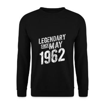 60th Birthday Gift Legendary Since May 1962 60 Yea - Unisex Pullover - Schwarz - Vorne - Alina (178cm) & Michal (187cm)