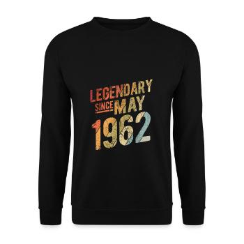 60th Birthday Gift Legendary Since May 1962 60 Yea - Unisex Pullover - Schwarz - Vorne - Alina (178cm) & Michal (187cm)
