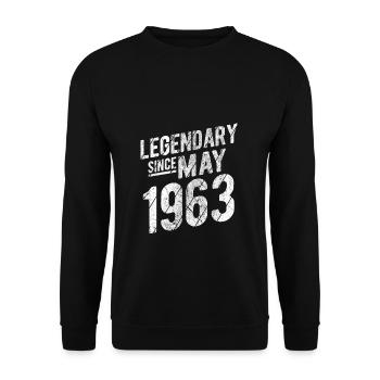 60th Birthday Gift Legendary Since May 1963 60 Yea - Unisex Pullover - Schwarz - Vorne - Alina (178cm) & Michal (187cm)