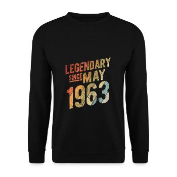 60th Birthday Gift Legendary Since May 1963 60 Yea - Unisex Pullover - Schwarz - Vorne - Alina (178cm) & Michal (187cm)