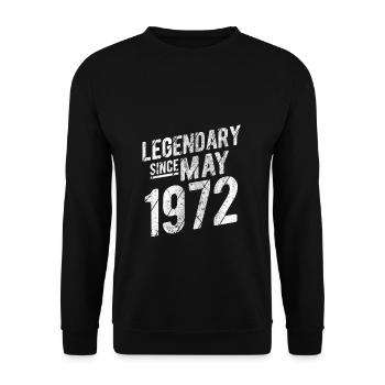 50th Birthday Gift Legendary Since May 1972 50 Yea - Unisex Pullover - Schwarz - Vorne - Alina (178cm) & Michal (187cm)