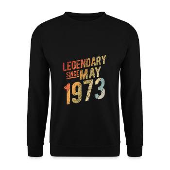 50th Birthday Gift Legendary Since May 1973 50 Yea - Unisex Pullover - Schwarz - Vorne - Alina (178cm) & Michal (187cm)