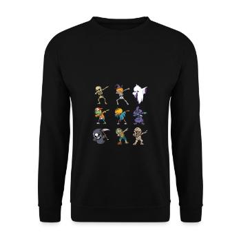 Fête costumée d’Halloween Citrouille Dabbing Fantômes - Sweat-shirt Unisexe - noir - Devant - Alina (178cm) & Michal (187cm)