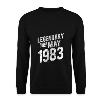 40th Birthday Gift Legendary Since May 1983 40 Yea - Unisex Pullover - Schwarz - Vorne - Alina (178cm) & Michal (187cm)